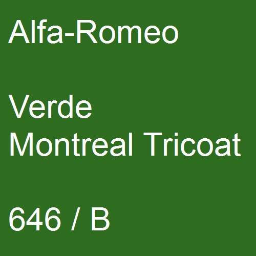 Alfa-Romeo, Verde Montreal Tricoat, 646 / B.